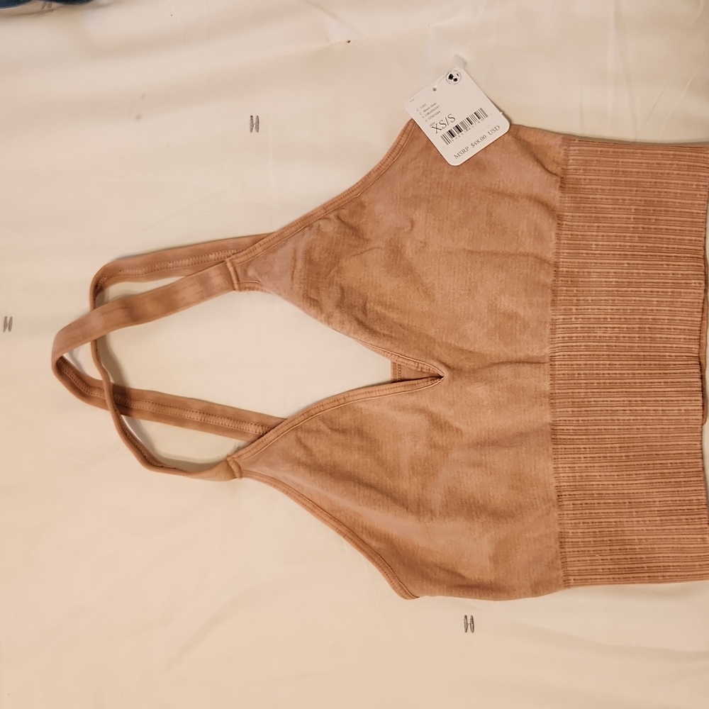 FREE PEOPLE GOOD KARMA CROP TANK TOP DESERT DUNE